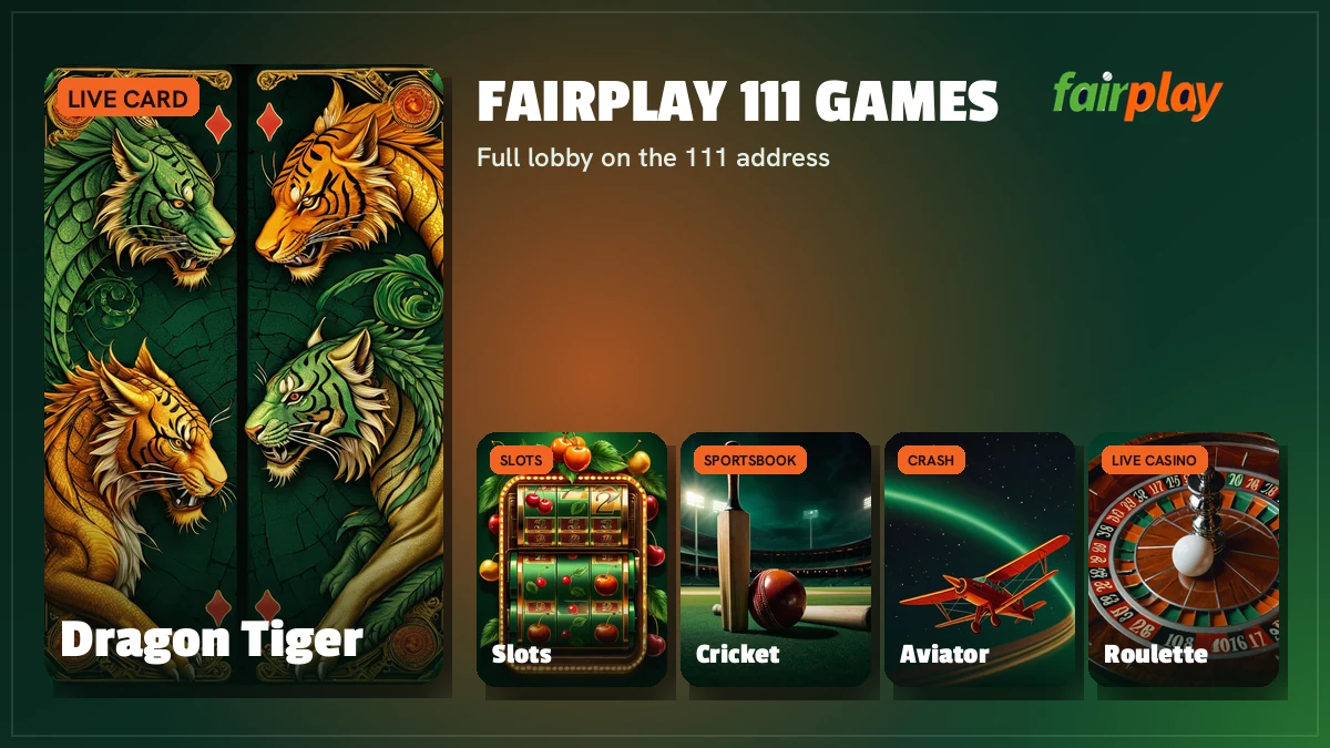 FairPlay 111 game tiles for Aviator, Teen Patti, Andar Bahar and live cricket