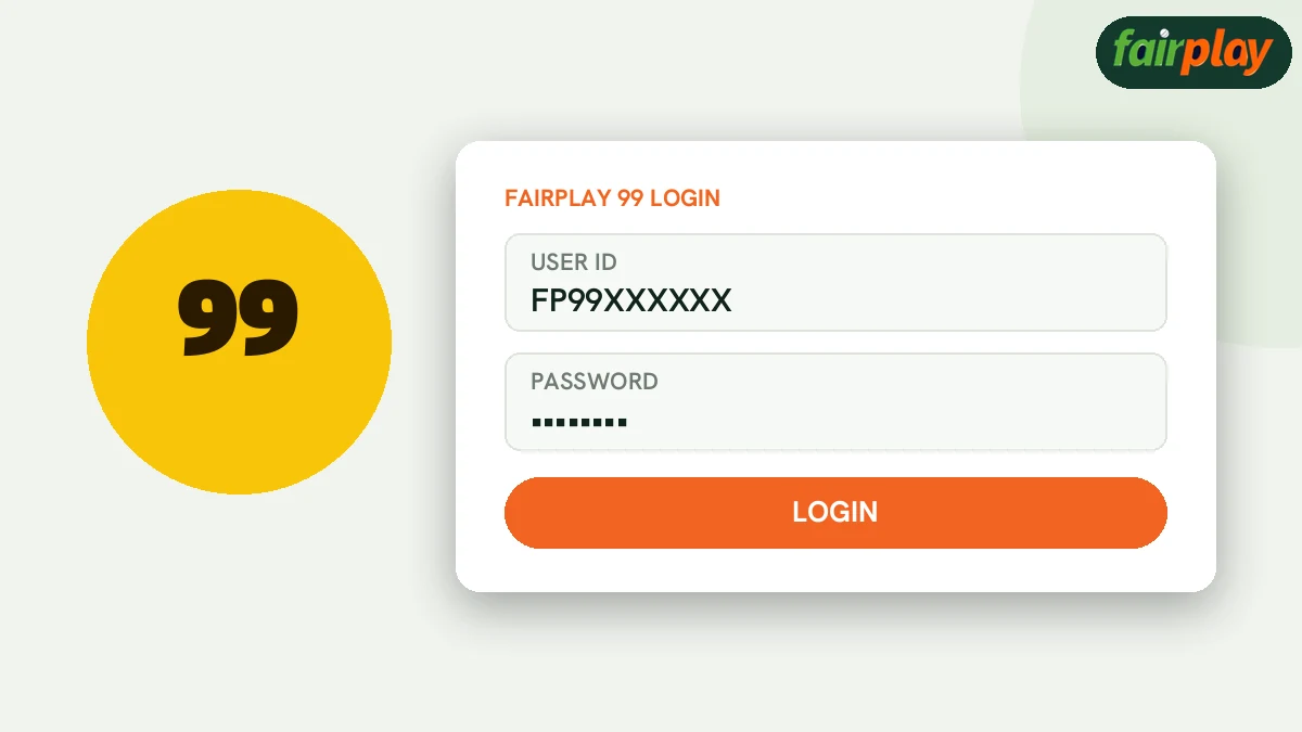 FairPlay 99 login screen with mobile number, password and OTP options on the 99 address