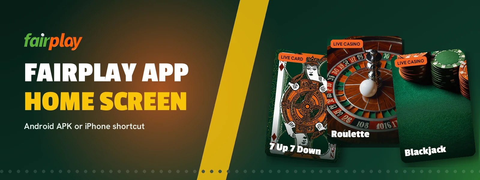 FairPlay app on Android and iPhone side by side with cricket and casino tabs open